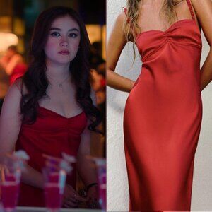 Zara Satin Slip Dress | Red | Large | NWT | XO, Kitty